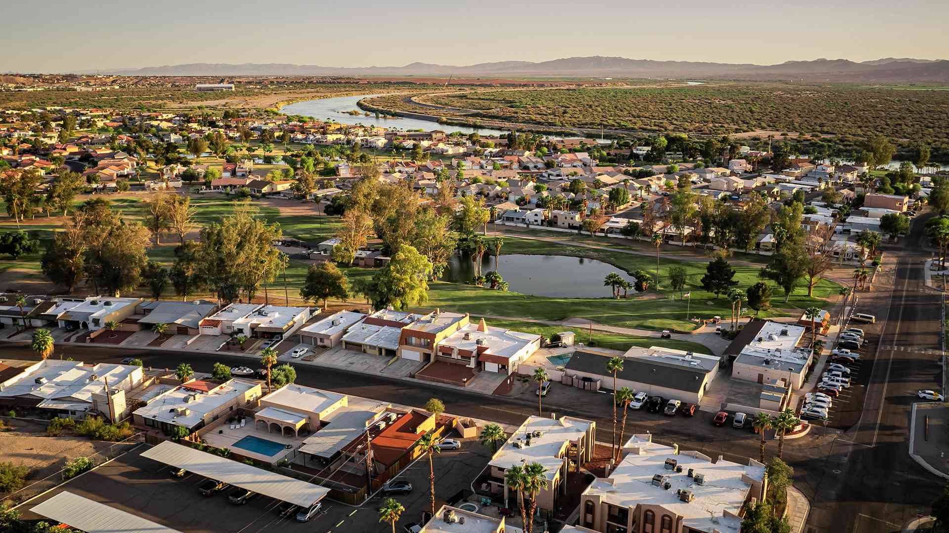An aerial view of Bullhead City with the Colorado River flowing in the background 1 (1)