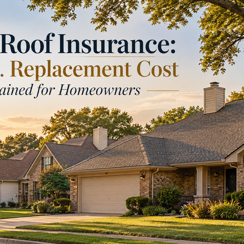 Texas Roof Insurance: ACV vs. Replacement Cost Explained for Homeowners