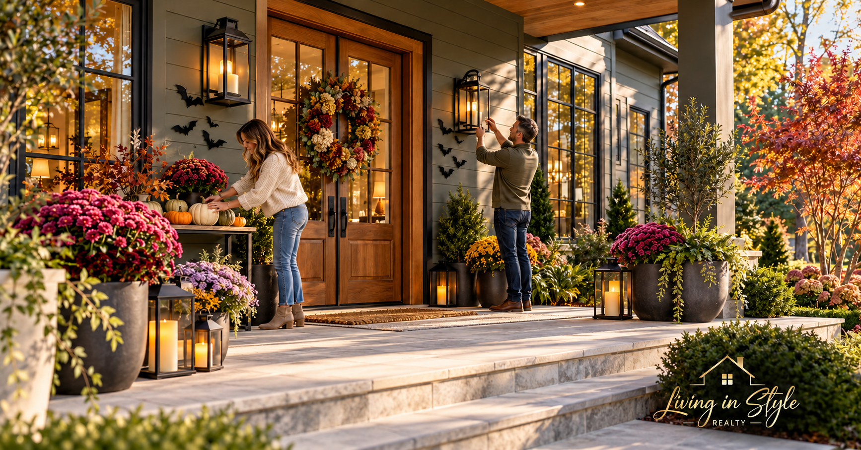 Golden Realty Logo on Welcoming Porch