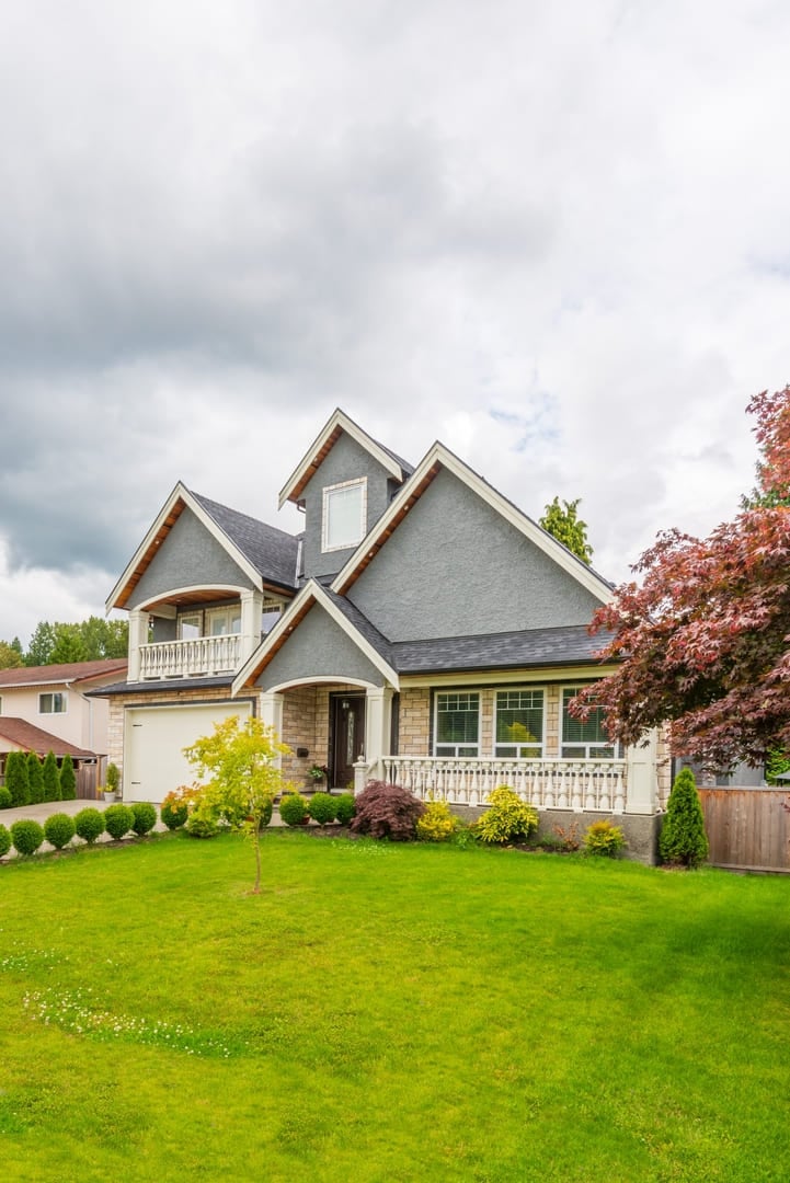 Fragment of luxury house with nice summer landscape in Vancouver, Canada.