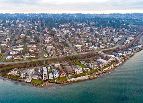 Richmond Beach Shoreline Washington Waterfront Housing Aerial Vi