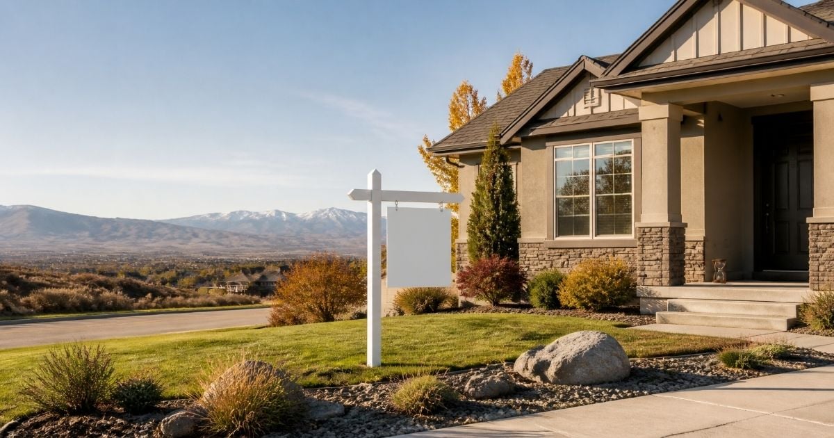 Private Reno home behind a gated driveway with mountain views