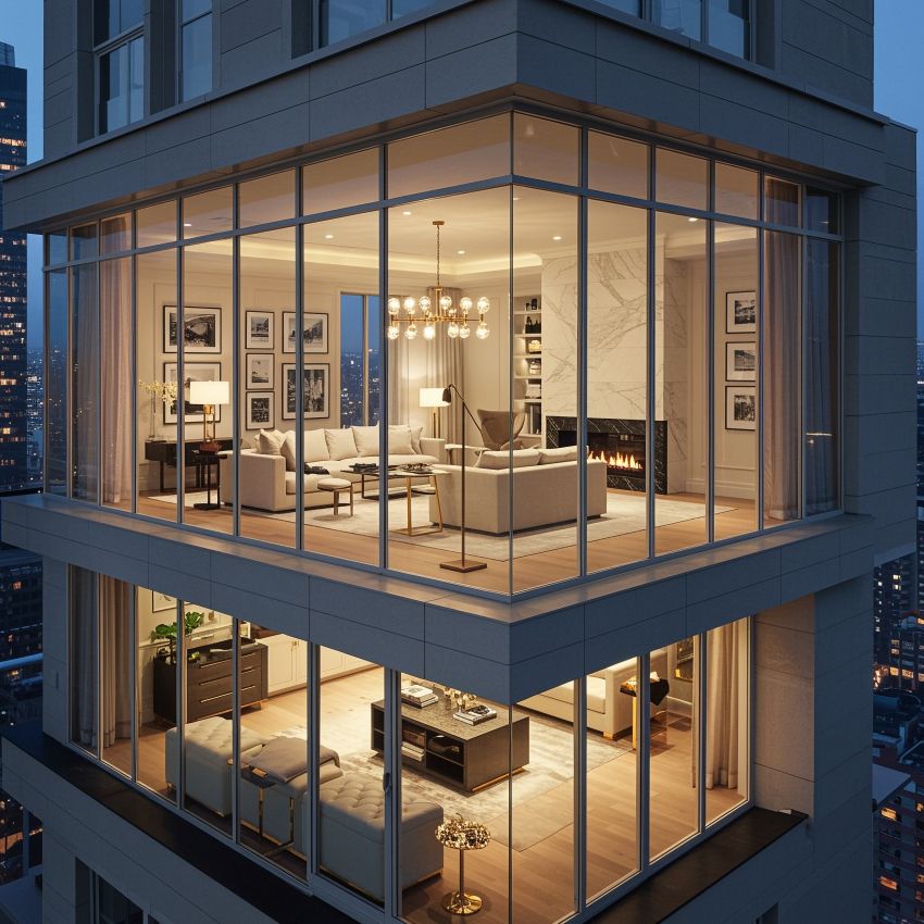 luxury condo look from out side to inside see luxury room