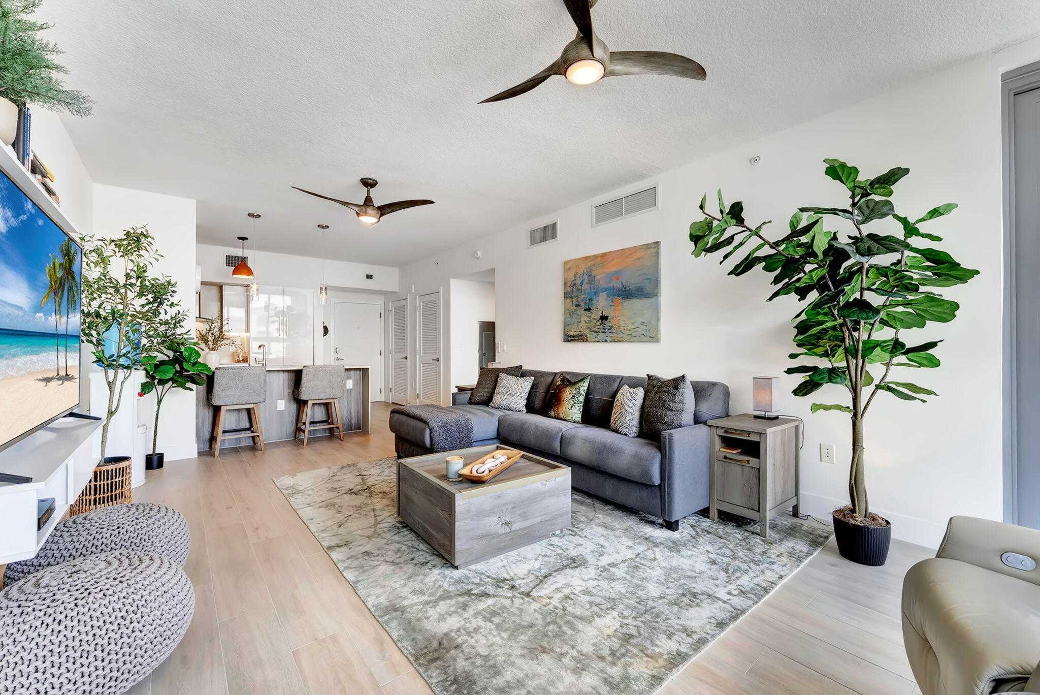 Unit 517 living area at 111 First Delray