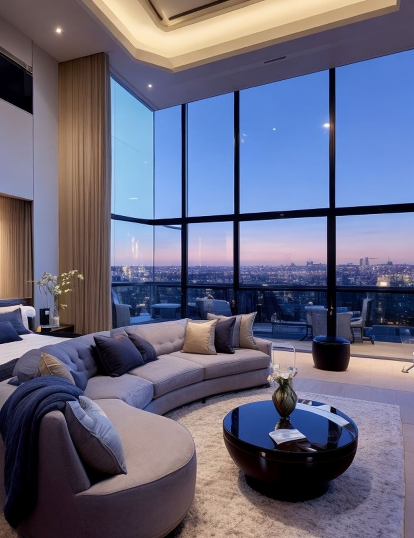 Luxurious master suite King bed, plush bedding, private sitting, panoramic views. Pure opulence!