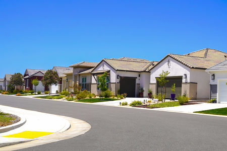 Row of single family homes in California