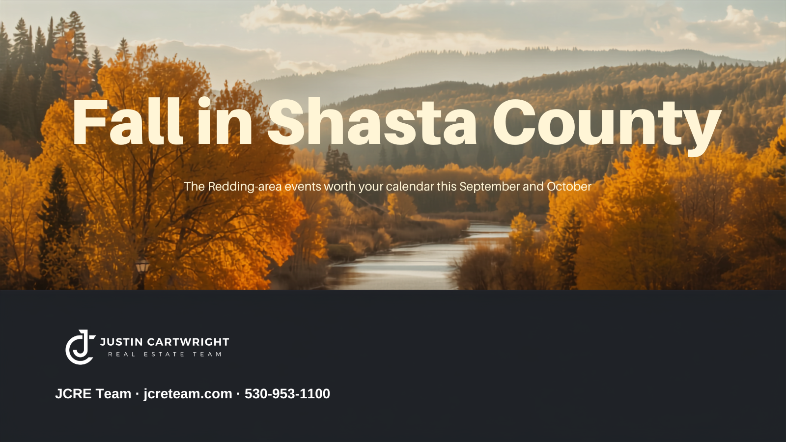 Autumn along a Northern California river with a Fall in Shasta County blog header