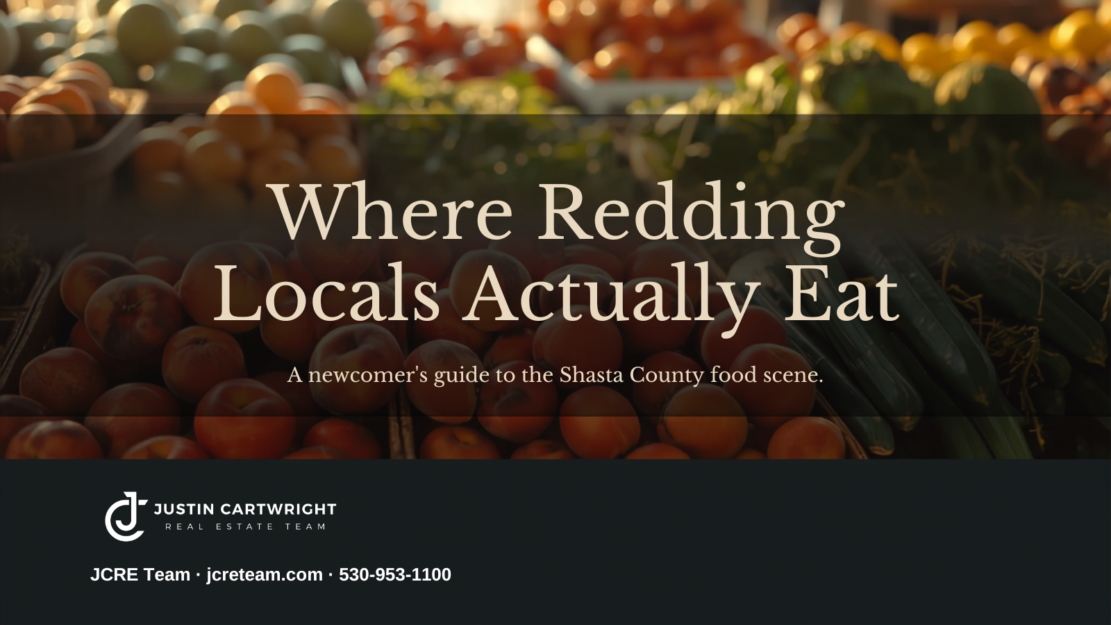 Fresh produce at a Redding-area farmers market, header for a guide to the Shasta County food scene