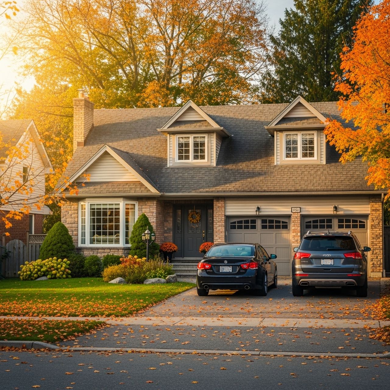 Fragment of luxury house with nice summer landscape in Vancouver, Canada. 1
