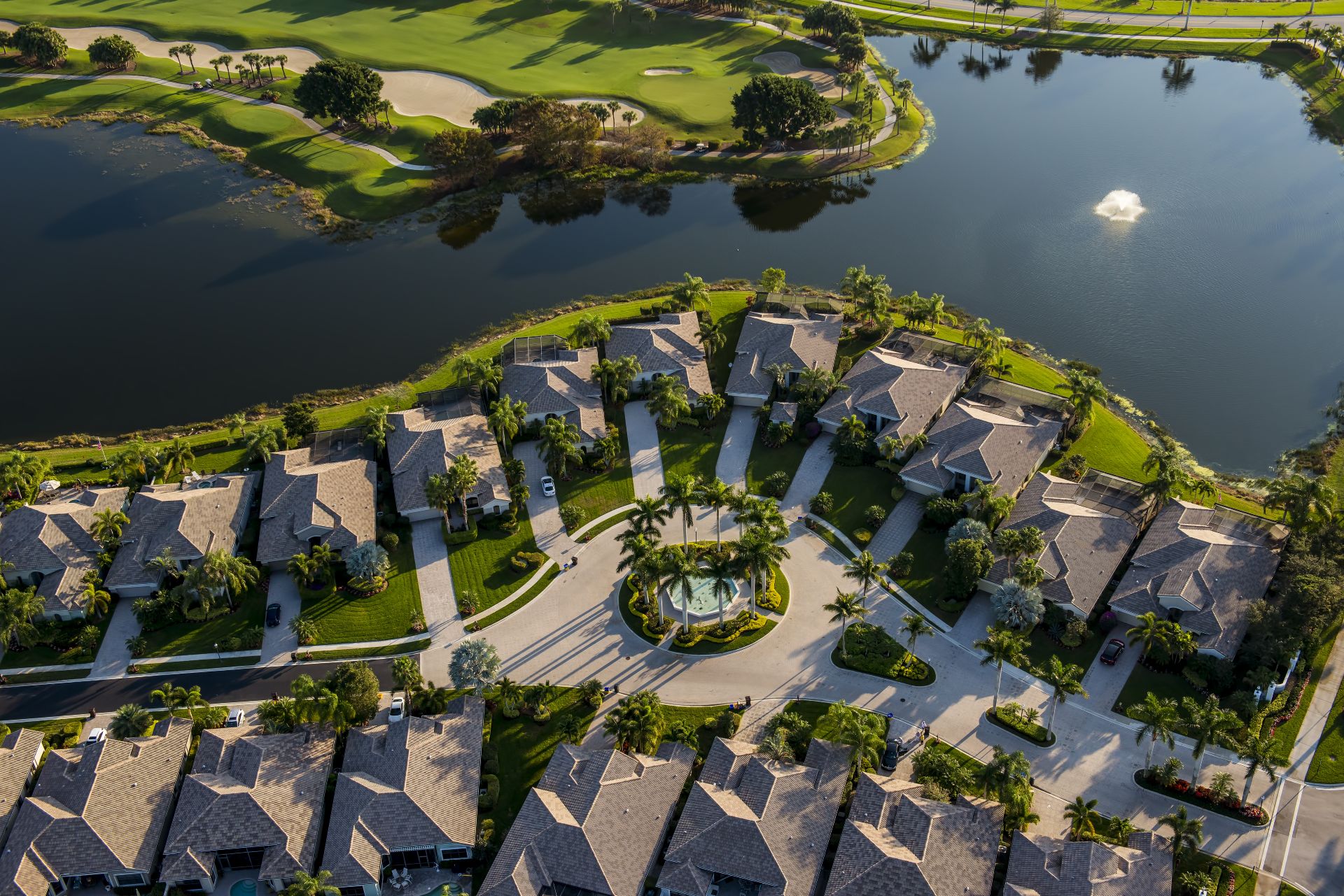 aerial view of golf community in palm beach county florida