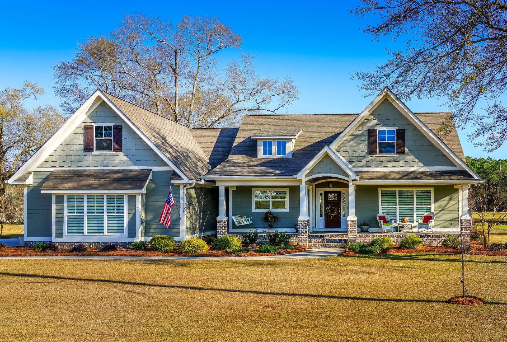 Craftsman home. Spring in south Georgia USA