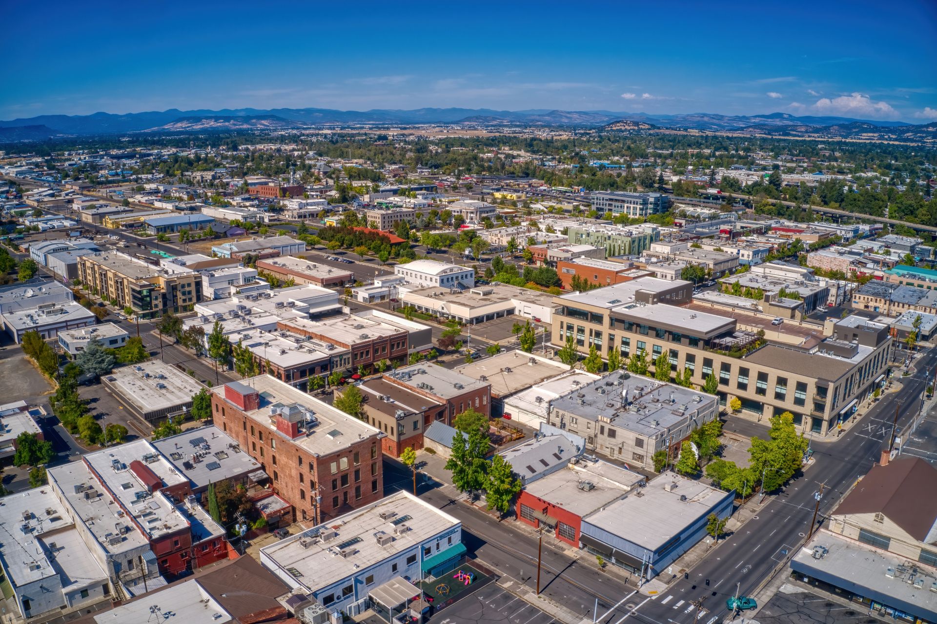 Aerial View of Medford, Oregon during Summer