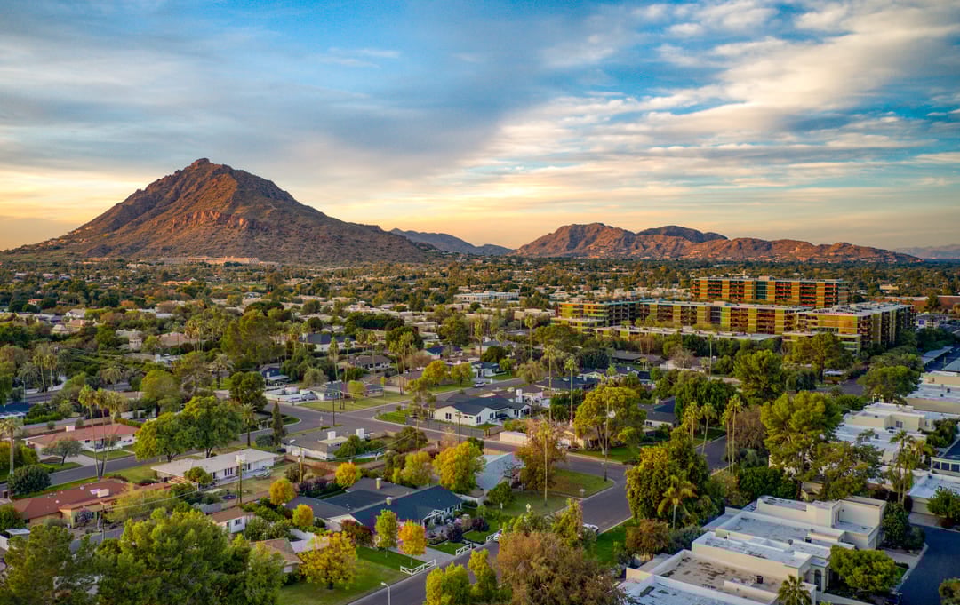 Urban sunset over downtown Scottsdale Arizona (2)