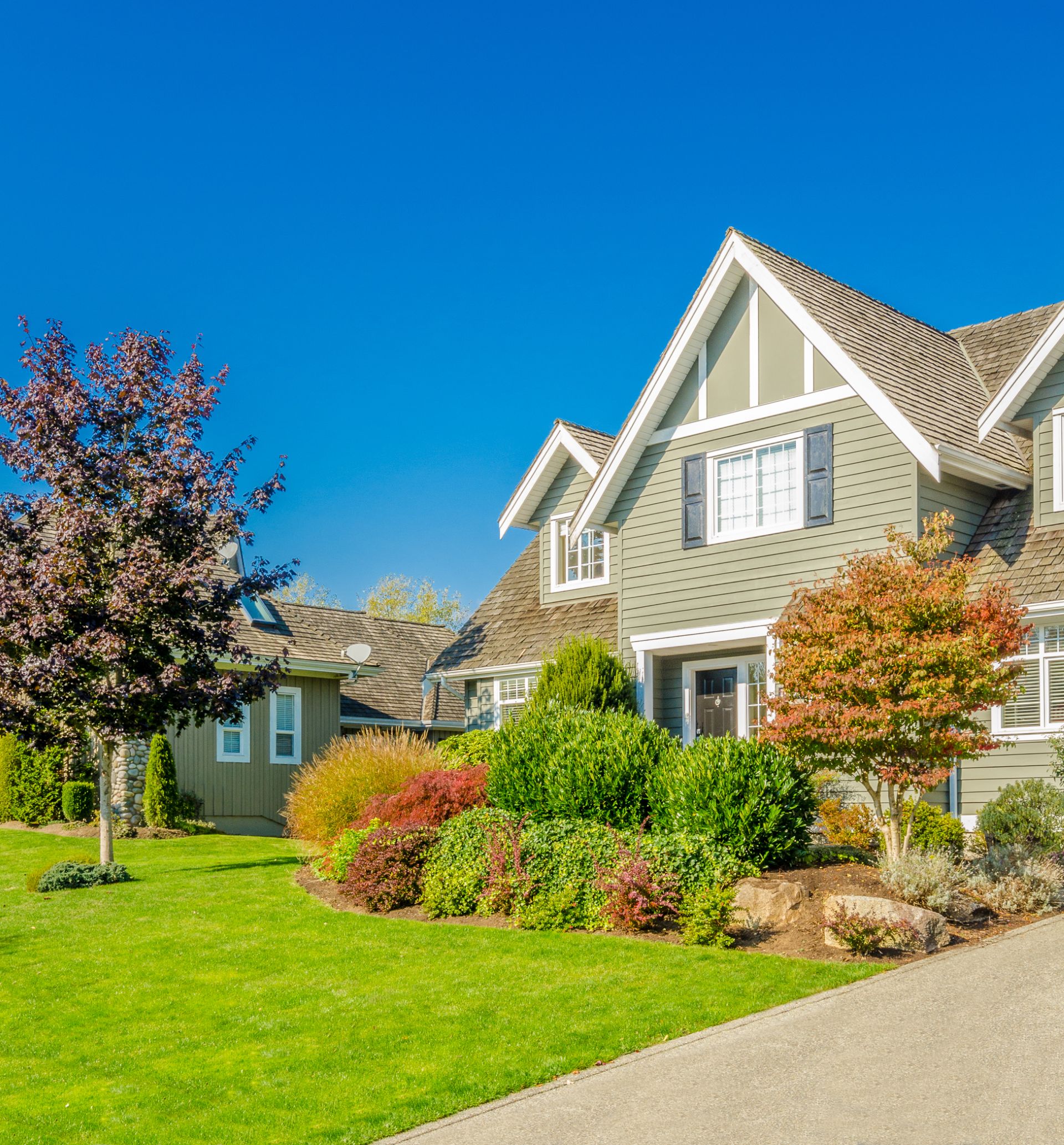 Luxury house at sunny day in Vancouver, Canada.