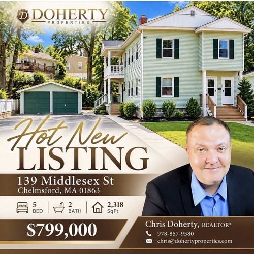 Open House Sunday in Chelmsford: 139 Middlesex St — $799,000 Two-Family Bringing in $5,275 a Month