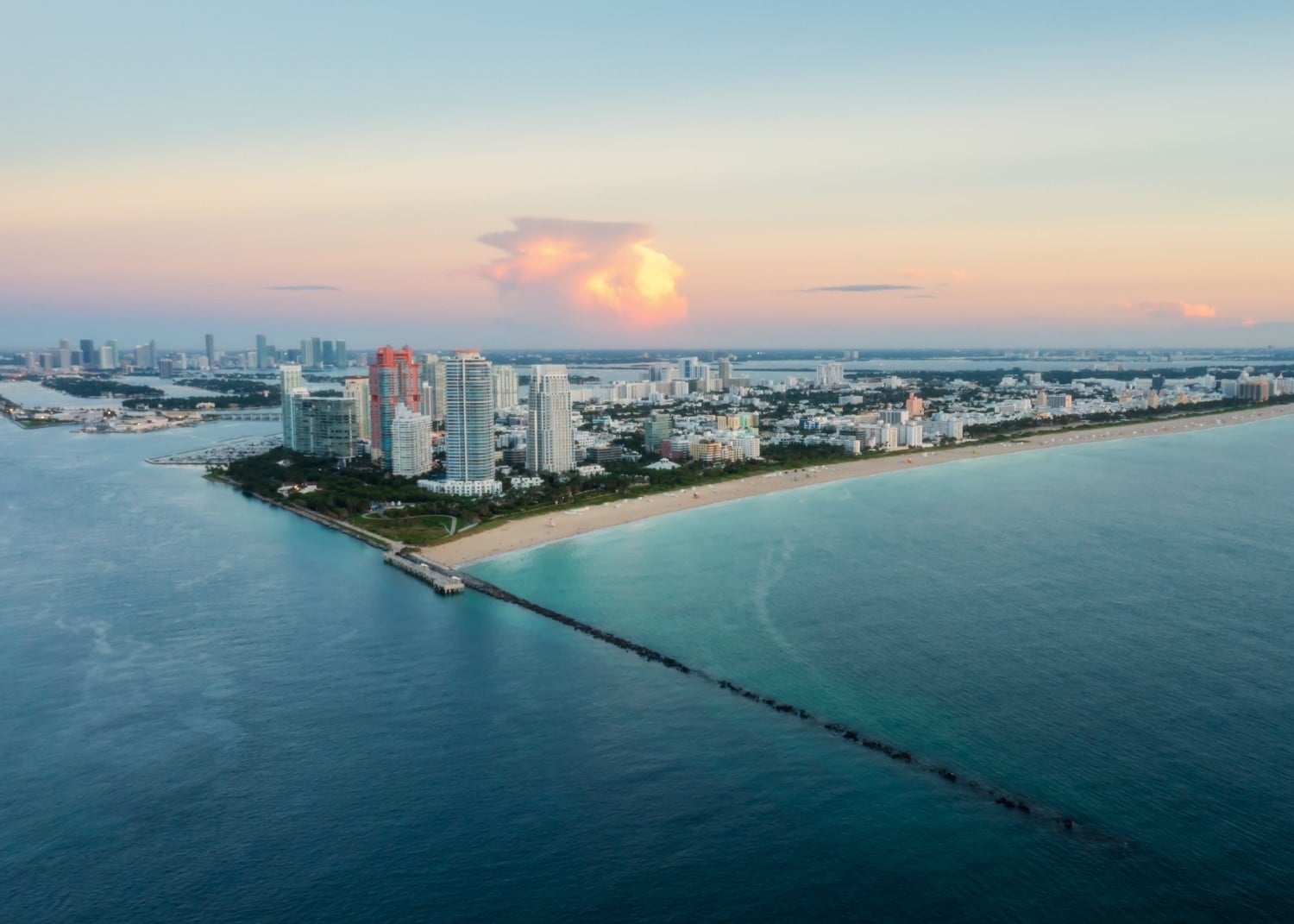 Real estate agents in Miami Beach FL, aerial view of Miami Beach, Labrada Realty
