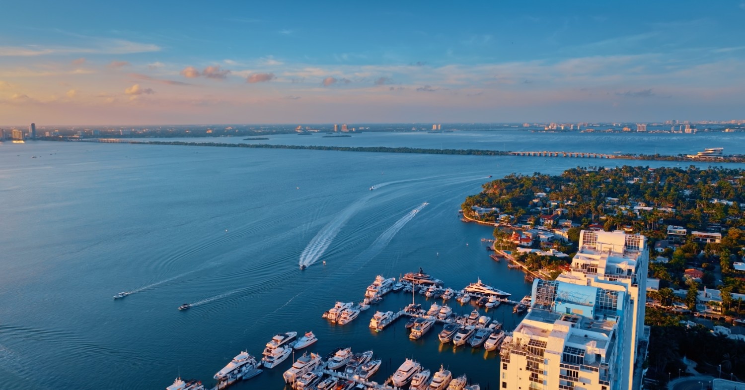 luxury houses for sale in miami beach aerial view of Star Island and Biscayne Bay Labrada Realty