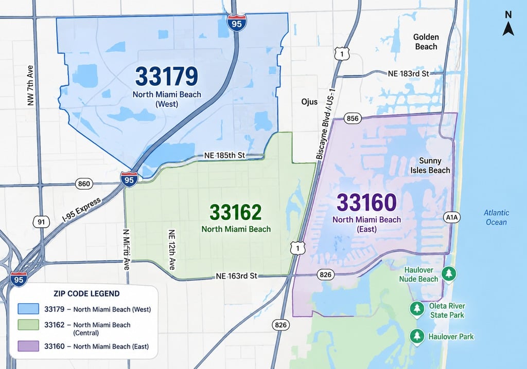 North Miami Beach 33162 zip codes map houses for sale - Labrada Realty