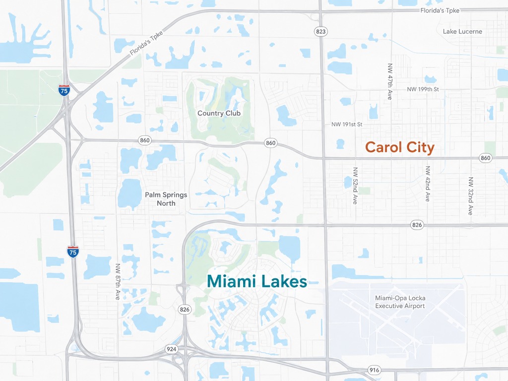 Mapa de Carol City 33055 Miami-Dade, casas en miami lakes 33055, Labrada Realty