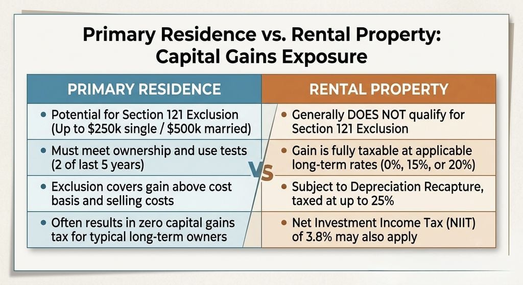 Capital gains tax on home sale Florida exclusion chart, Labrada Realty