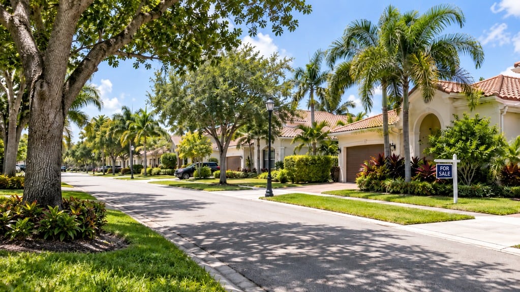 Residential street in Kendall, Florida where probate homes come to market