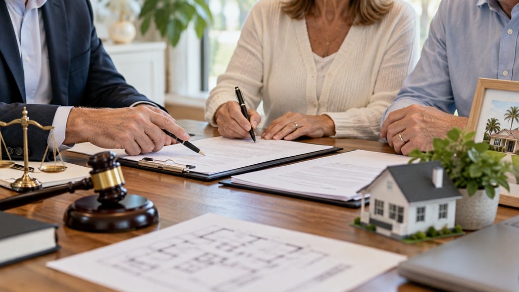 Personal representative and heirs reviewing probate sale documents in Florida