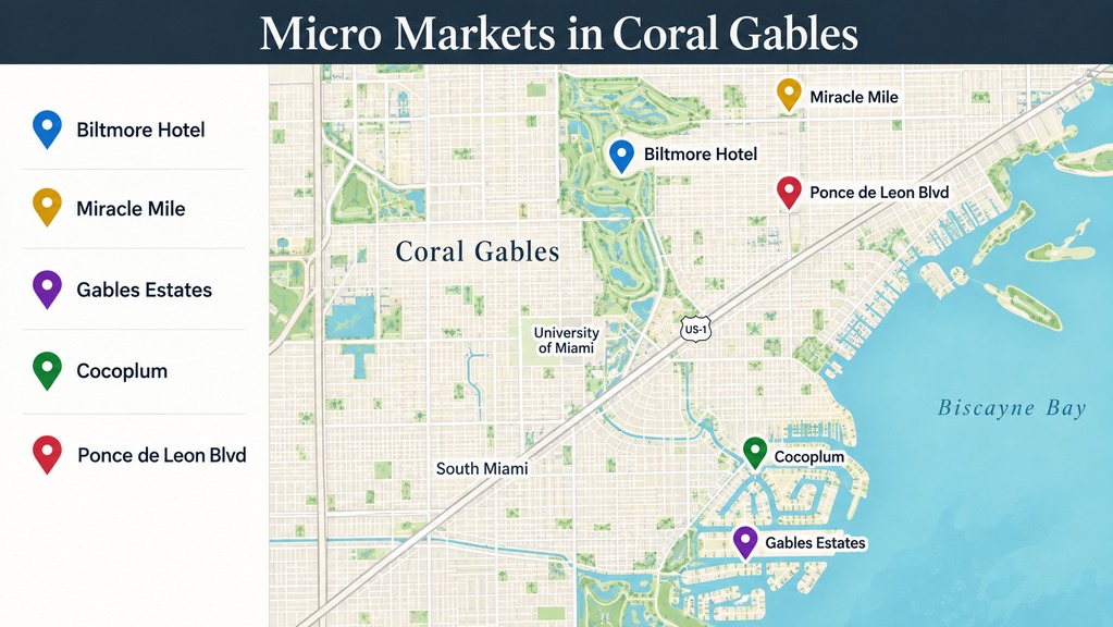 Miami-Dade Coral Gables real estate, realtors in coral gables fl micro-market map | Labrada Realty
