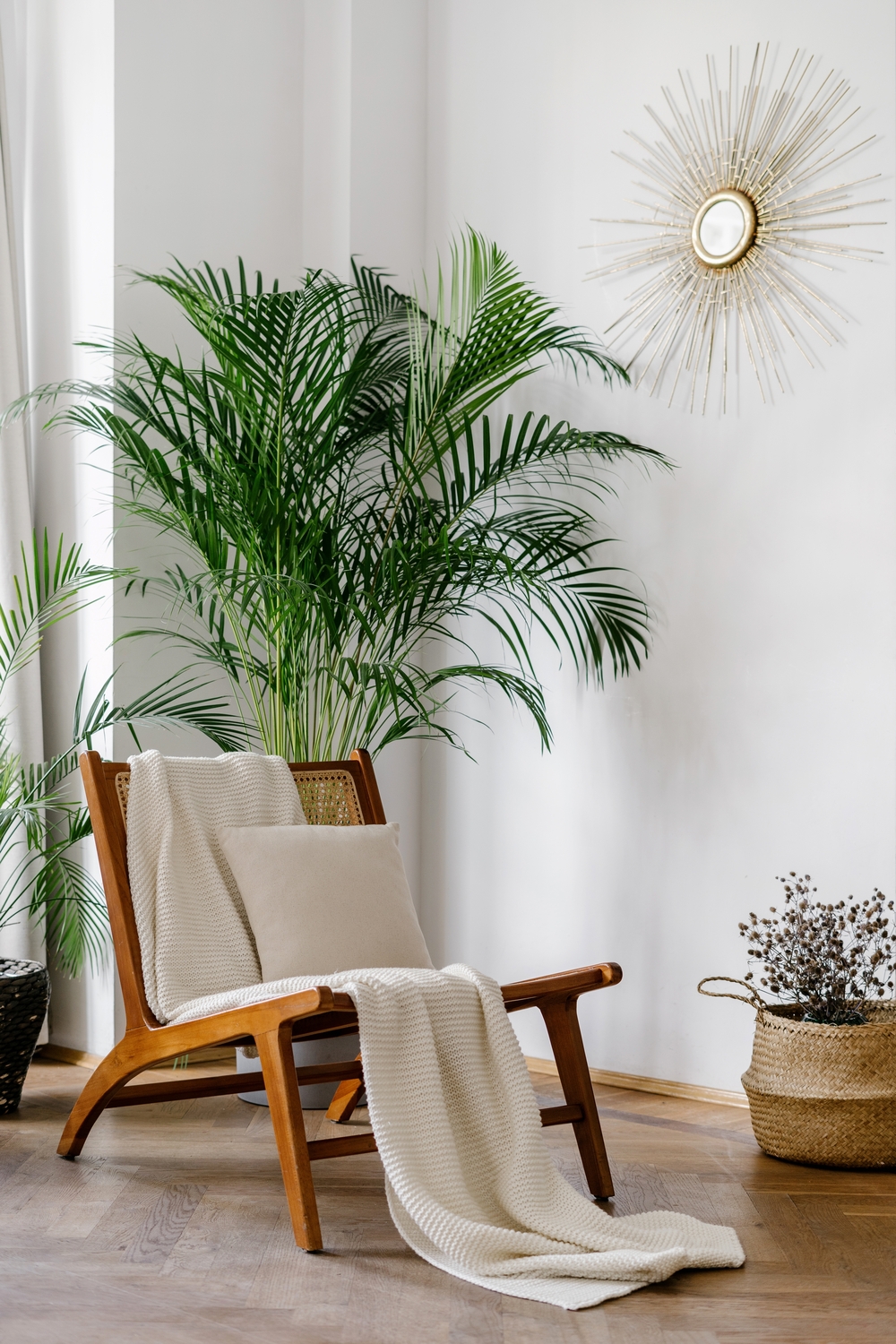 Vertical,Shot,Of,Bright,Living,Room,In,Boho,Chic,Style