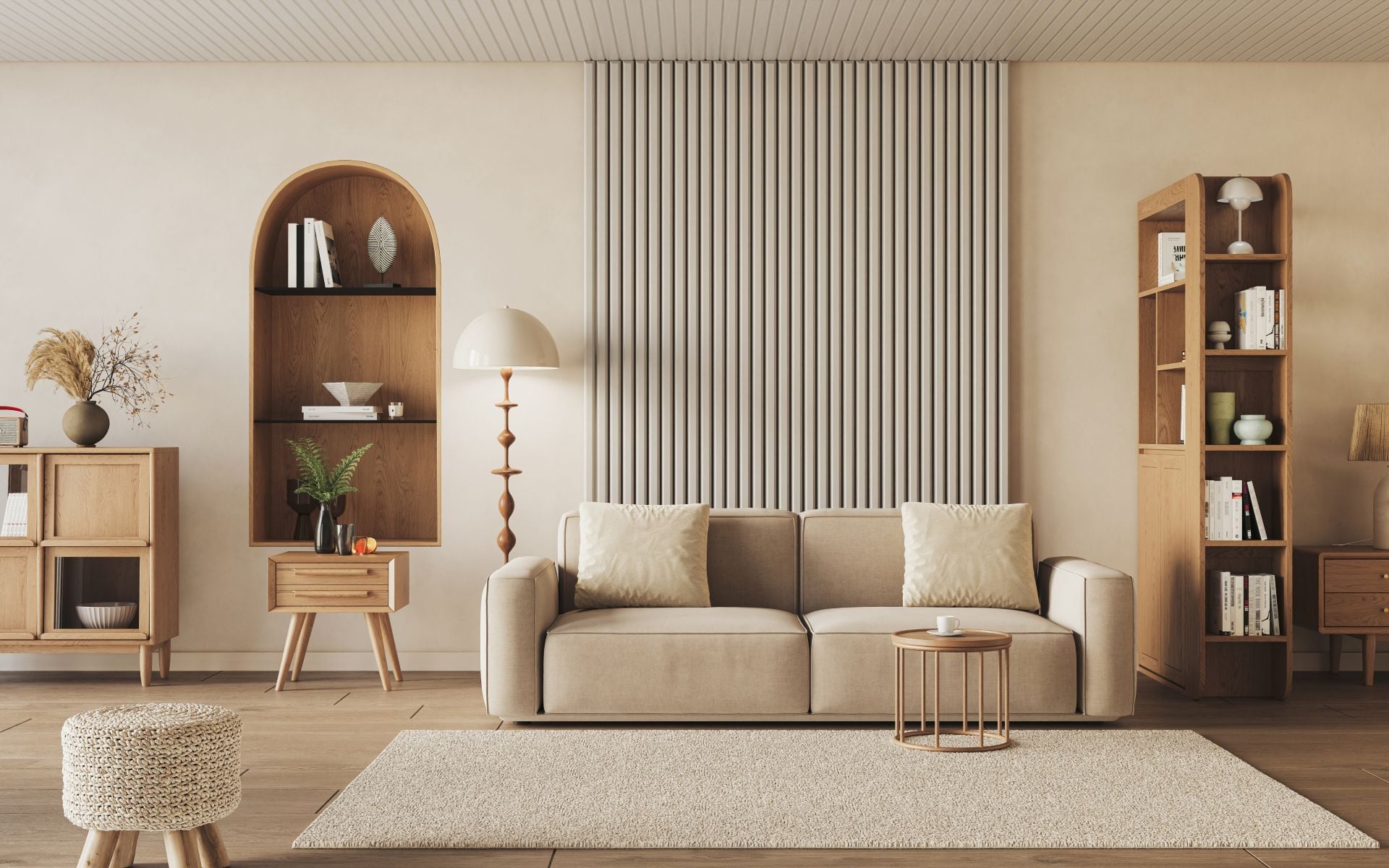 A contemporary living room interior