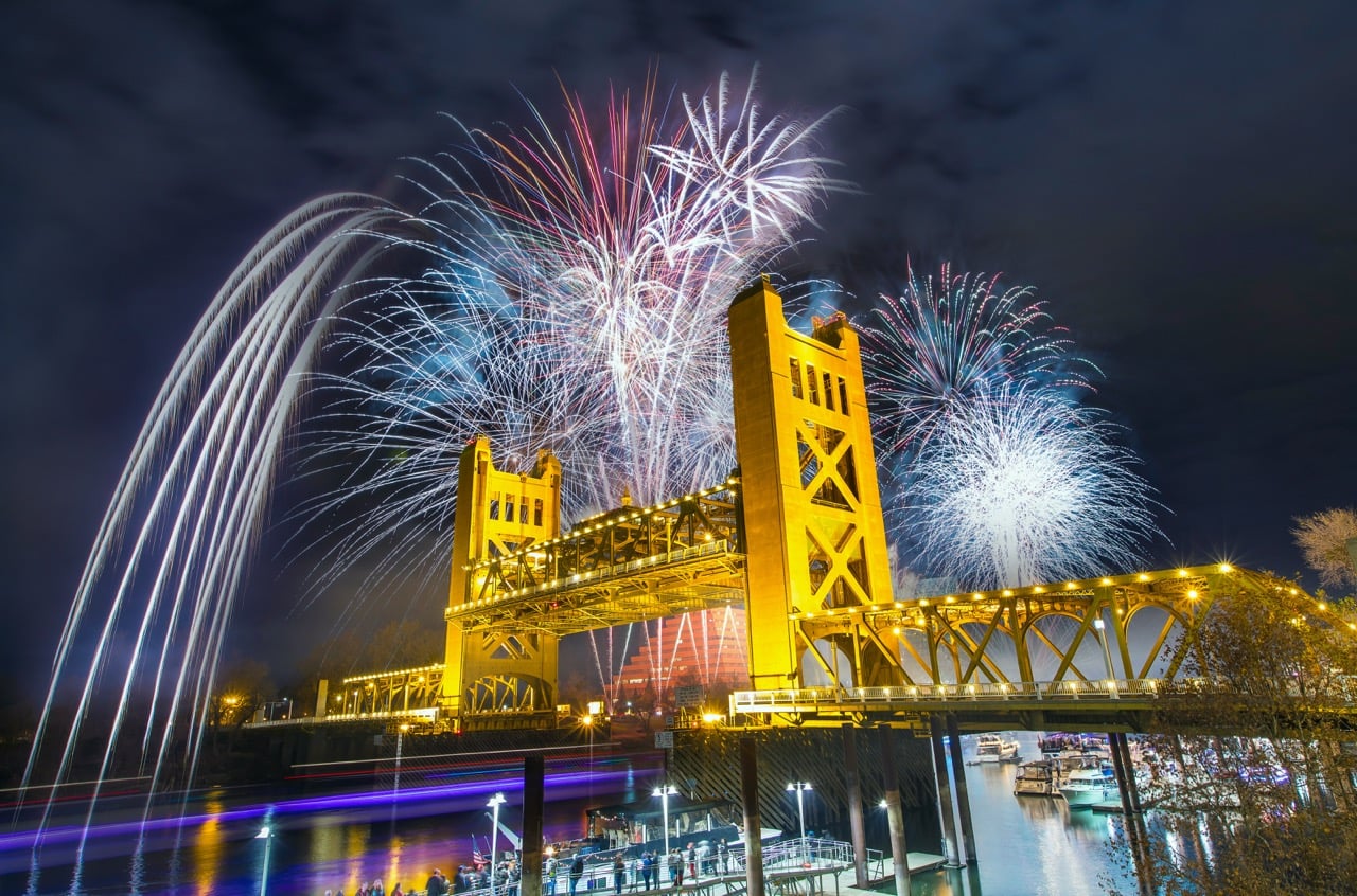 Fireworks lighting up the sky over the Sacramento region on the 4th of July