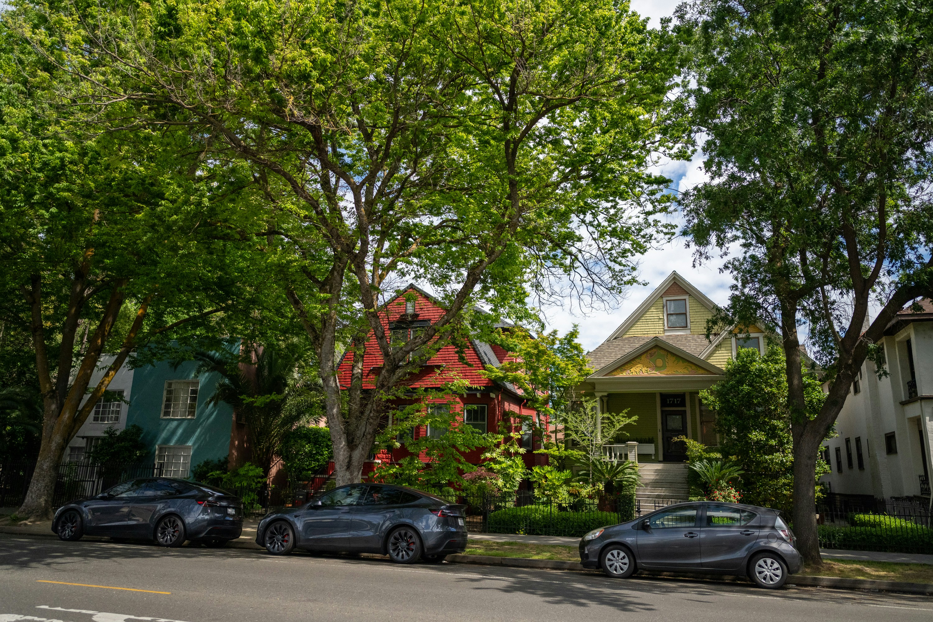 Colorful painted houses in Midtown Sacramento, California