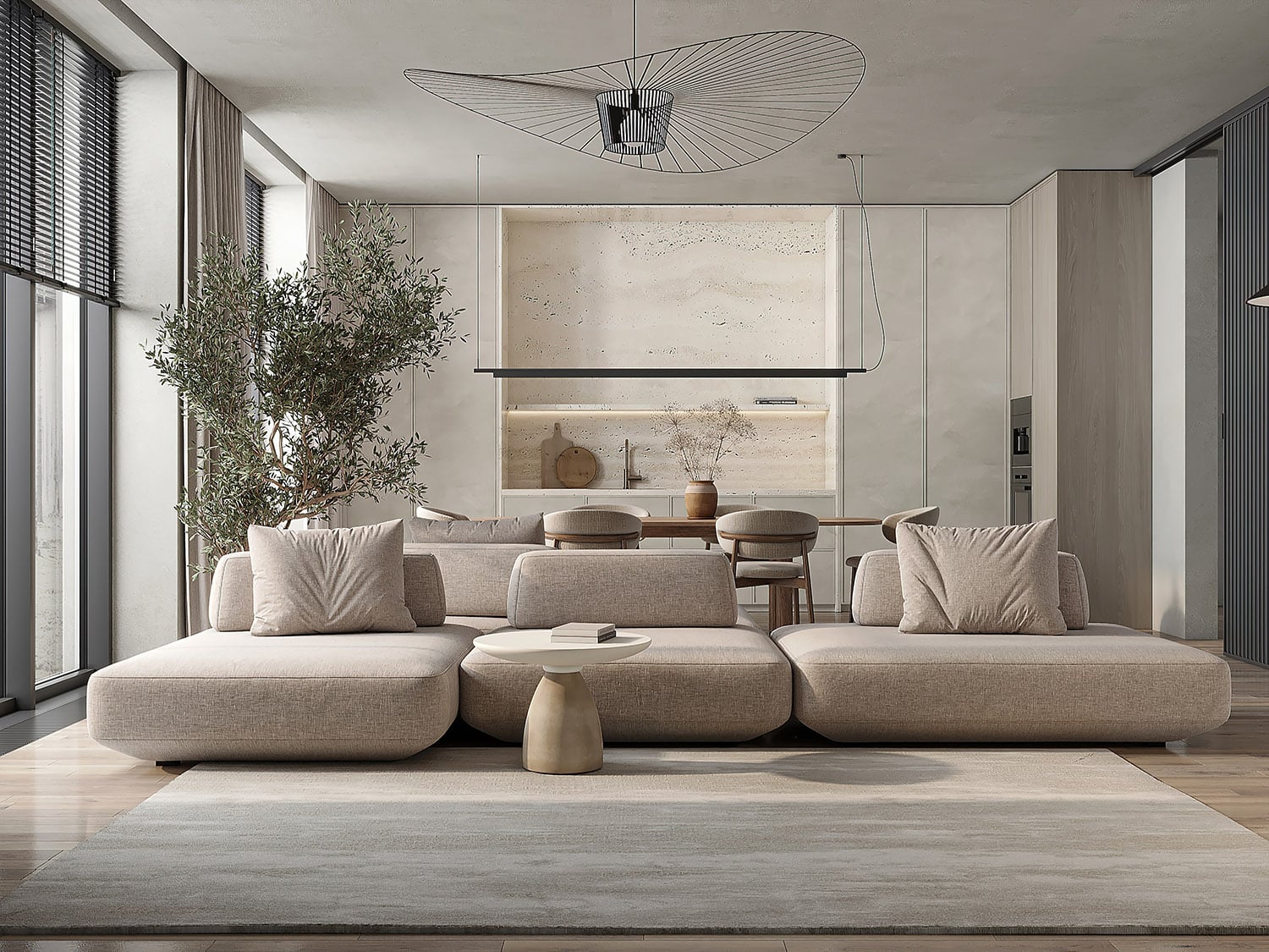 Beige,Interior,Living,Room,With,Sofa,,Chairs,And,Big,Windows