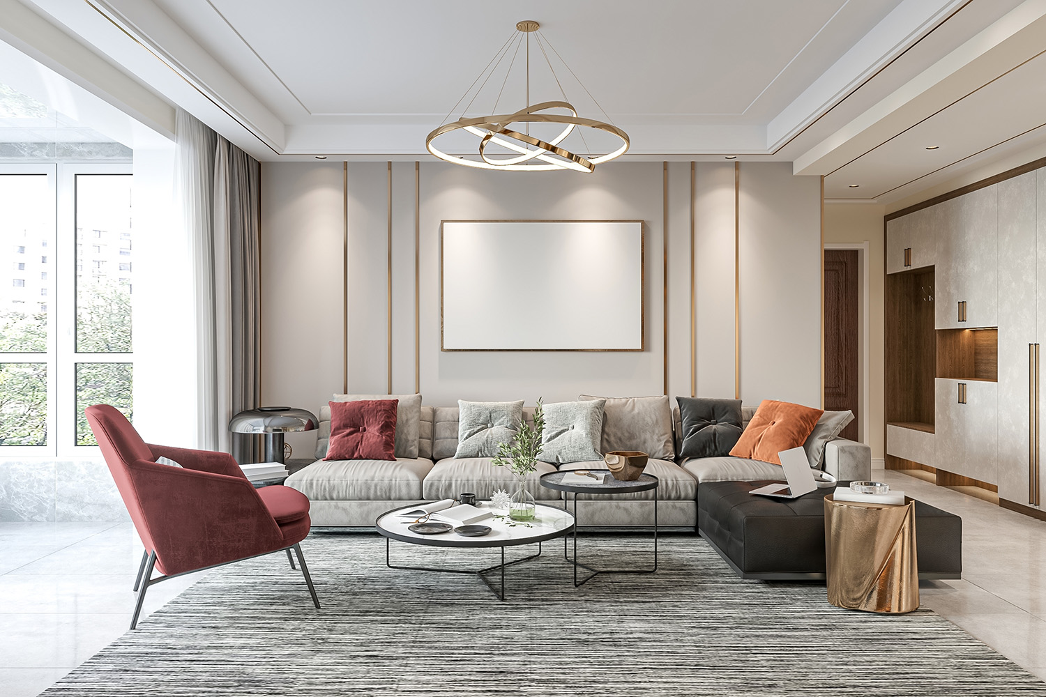 Modern,Luxury,Living,Room,Interior,With,Stylish,Furniture,And,Minimalist