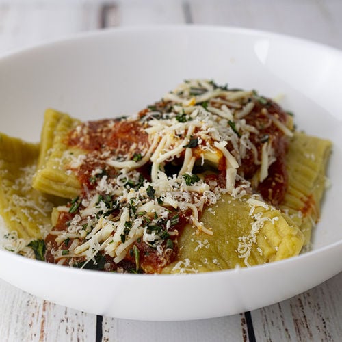 Cheesy Spinach Ravioli