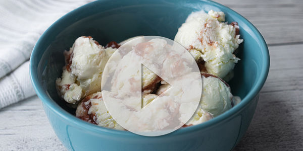 Cheesecake Ice Cream with Fruit Swirls