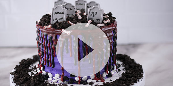 Ghostly Graveyard Cake