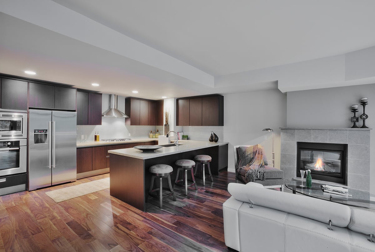 Bellevue, Washington, USA,Luxury kitchen and living room