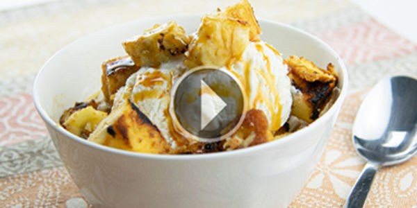 Grilled Banana Pound Cake Kabobs