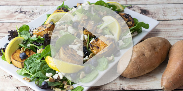 Grilled Sweet Potato and Blueberry Salad