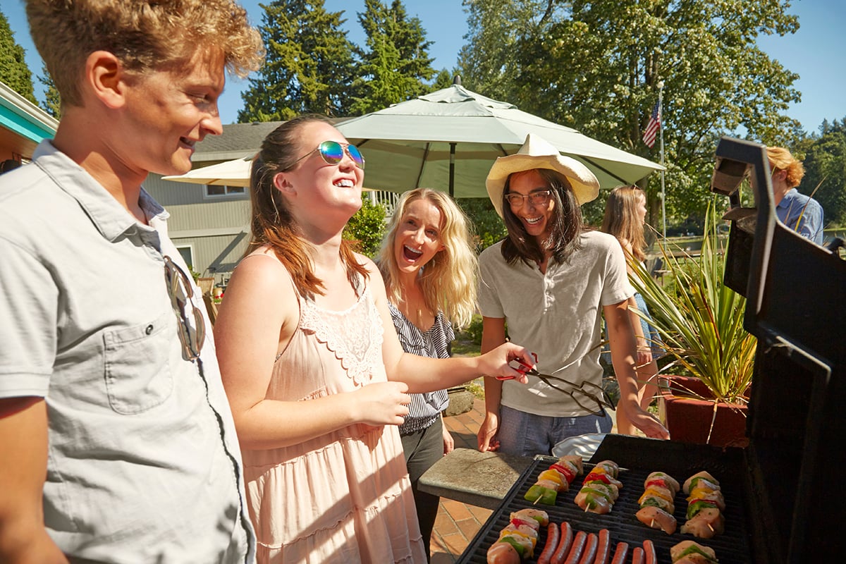 Friends at barbecue party