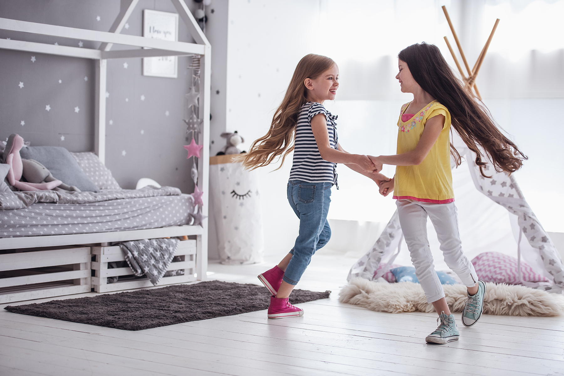 Little girls playing