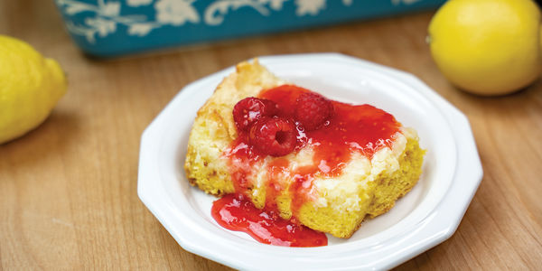 Ooey Gooey Lemon Raspberry Cake