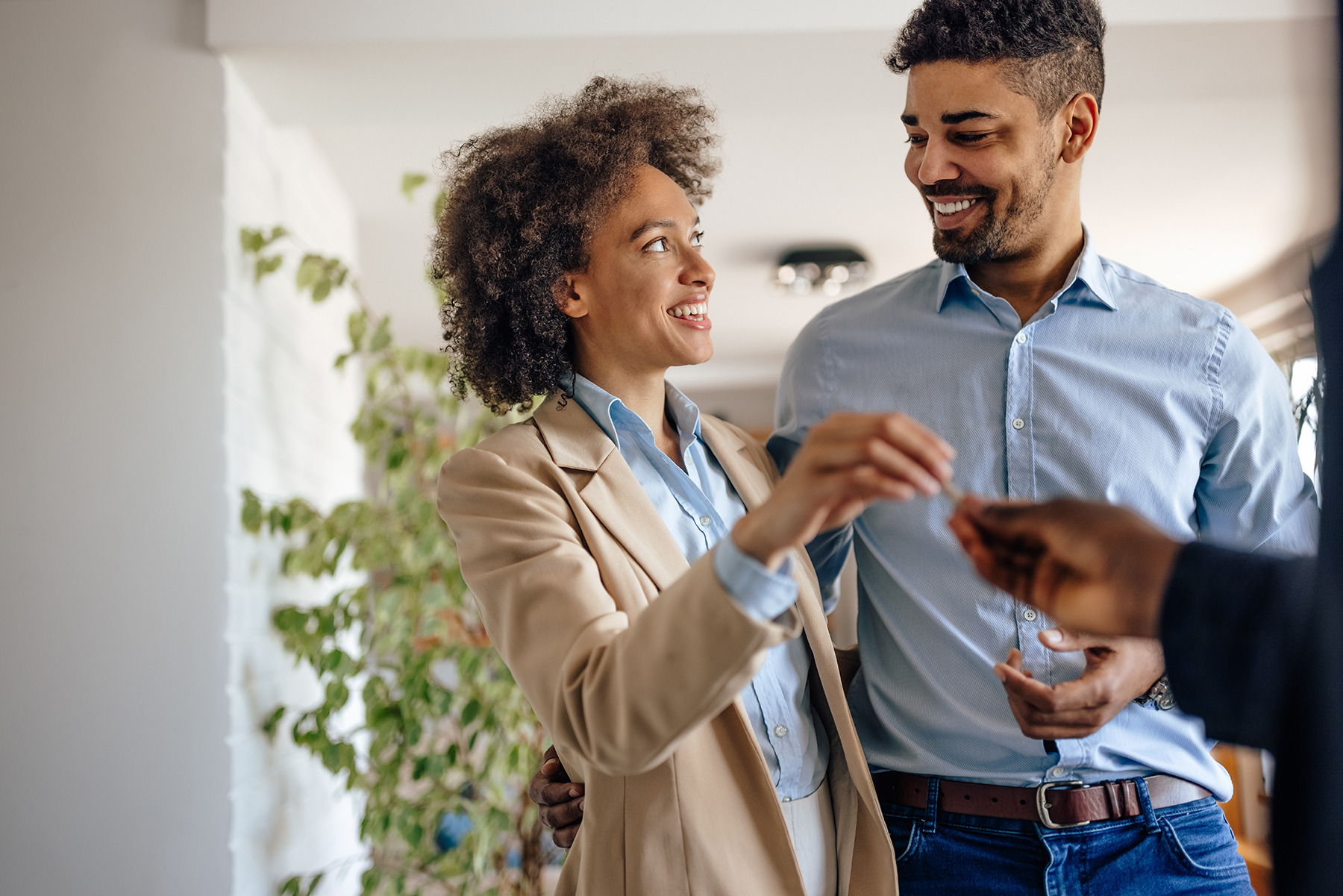 Adult couple, buying their firs real estate.