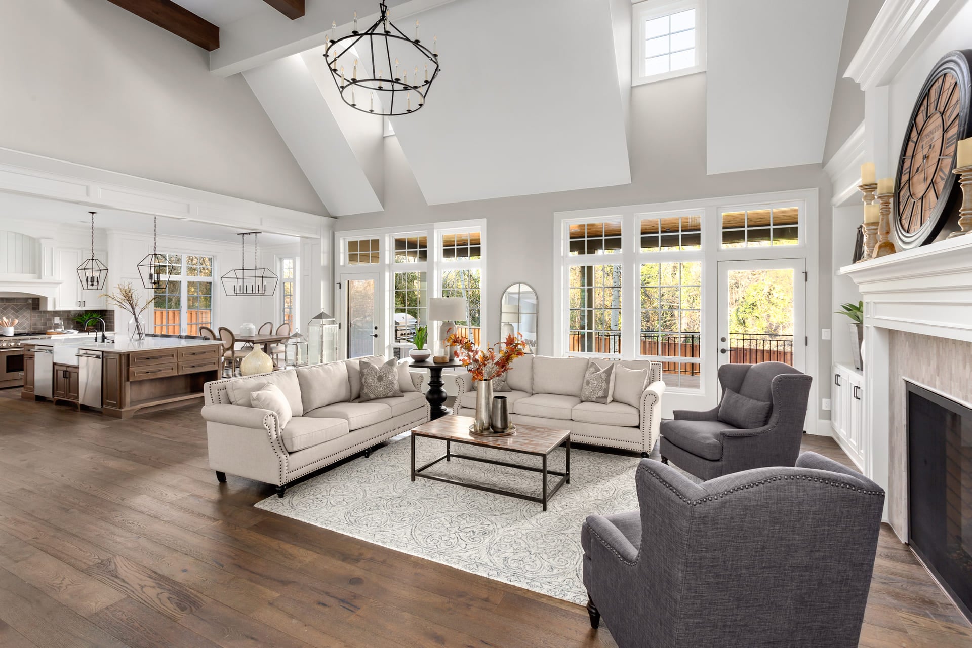 open-concept-dark-wood-living-room