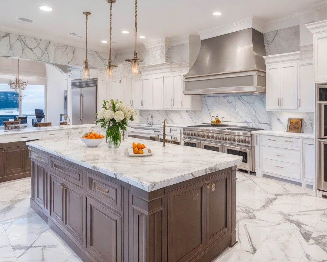 A luxurious kitchen with a contemporary design