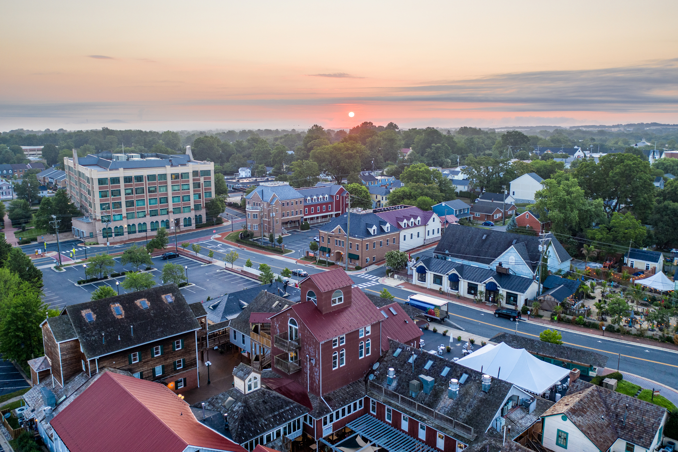 An,Aerial,View,Of,Market,Station,In,Leesburg,,Virginia