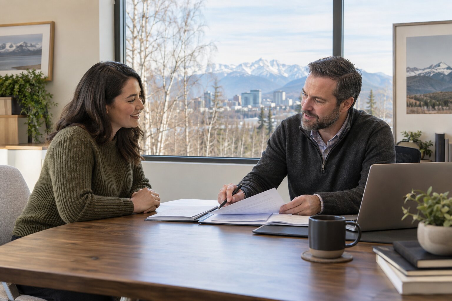 Anchorage home buyer discussing pre-underwriting with an Alaska lender