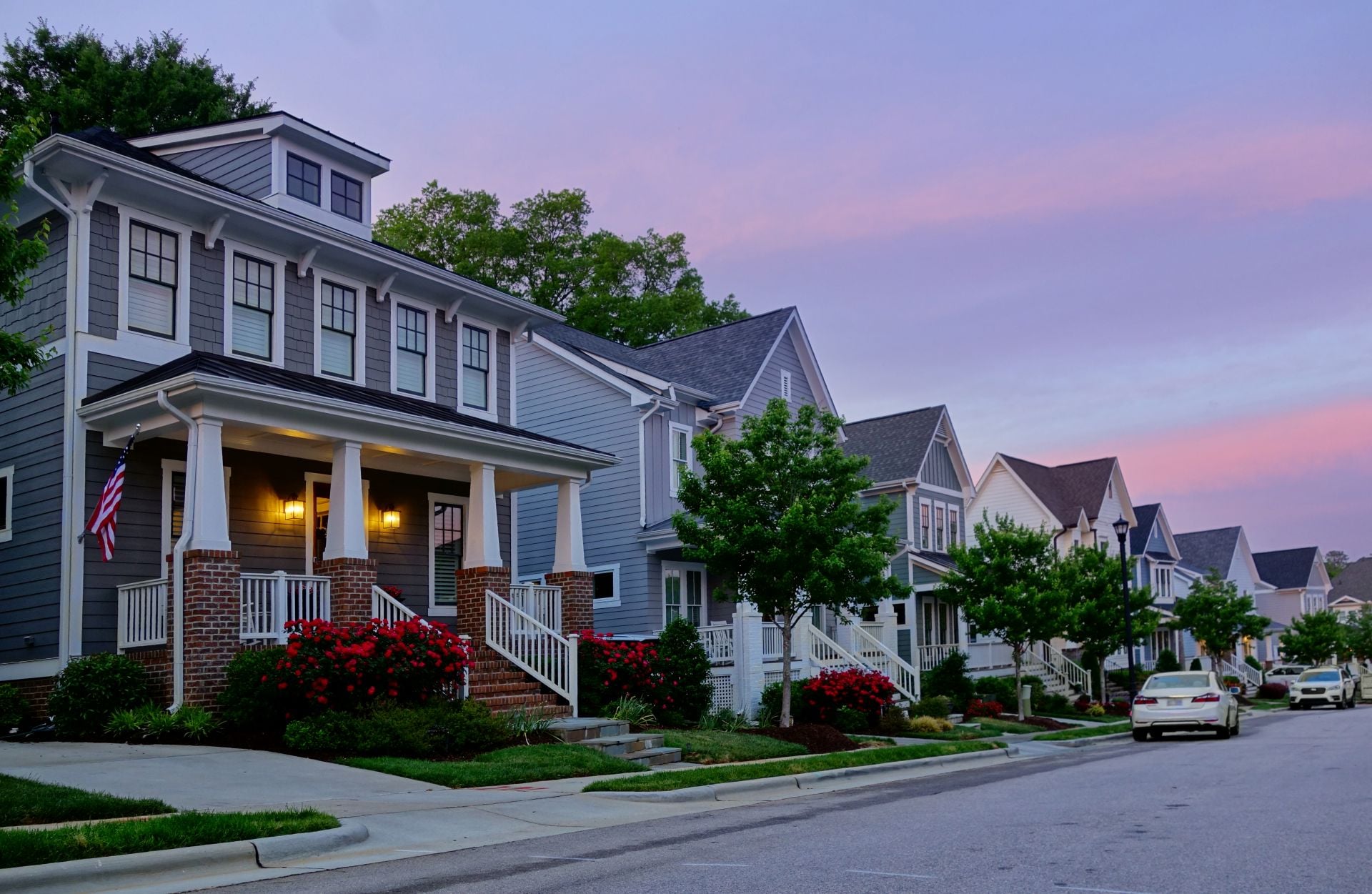 New houses on a quiet street in Raleigh North Carolina (1)