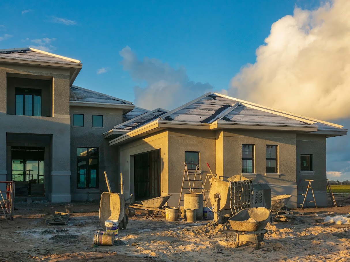 Single-family house under construction