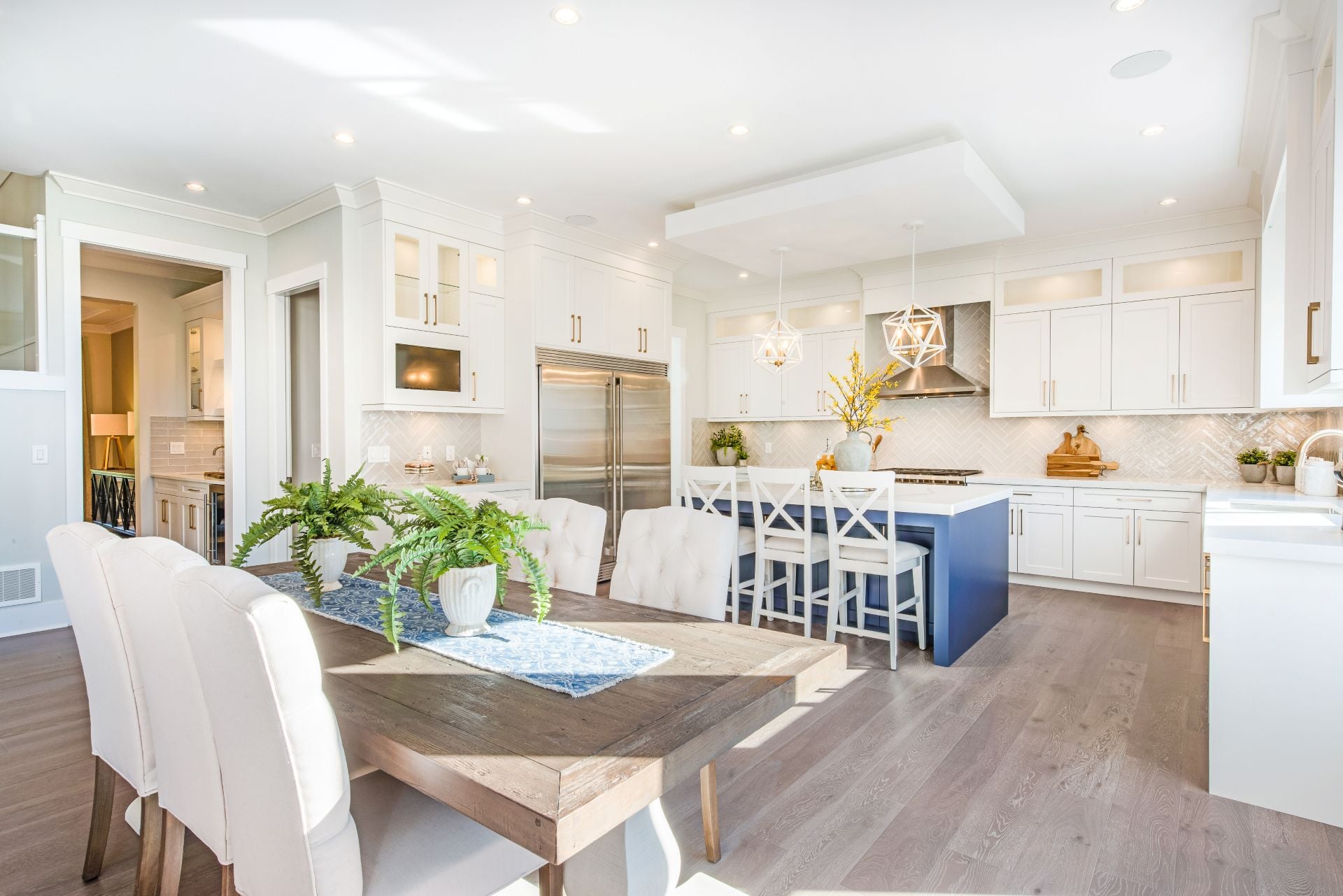 Modern Farmhouse with white and blue details